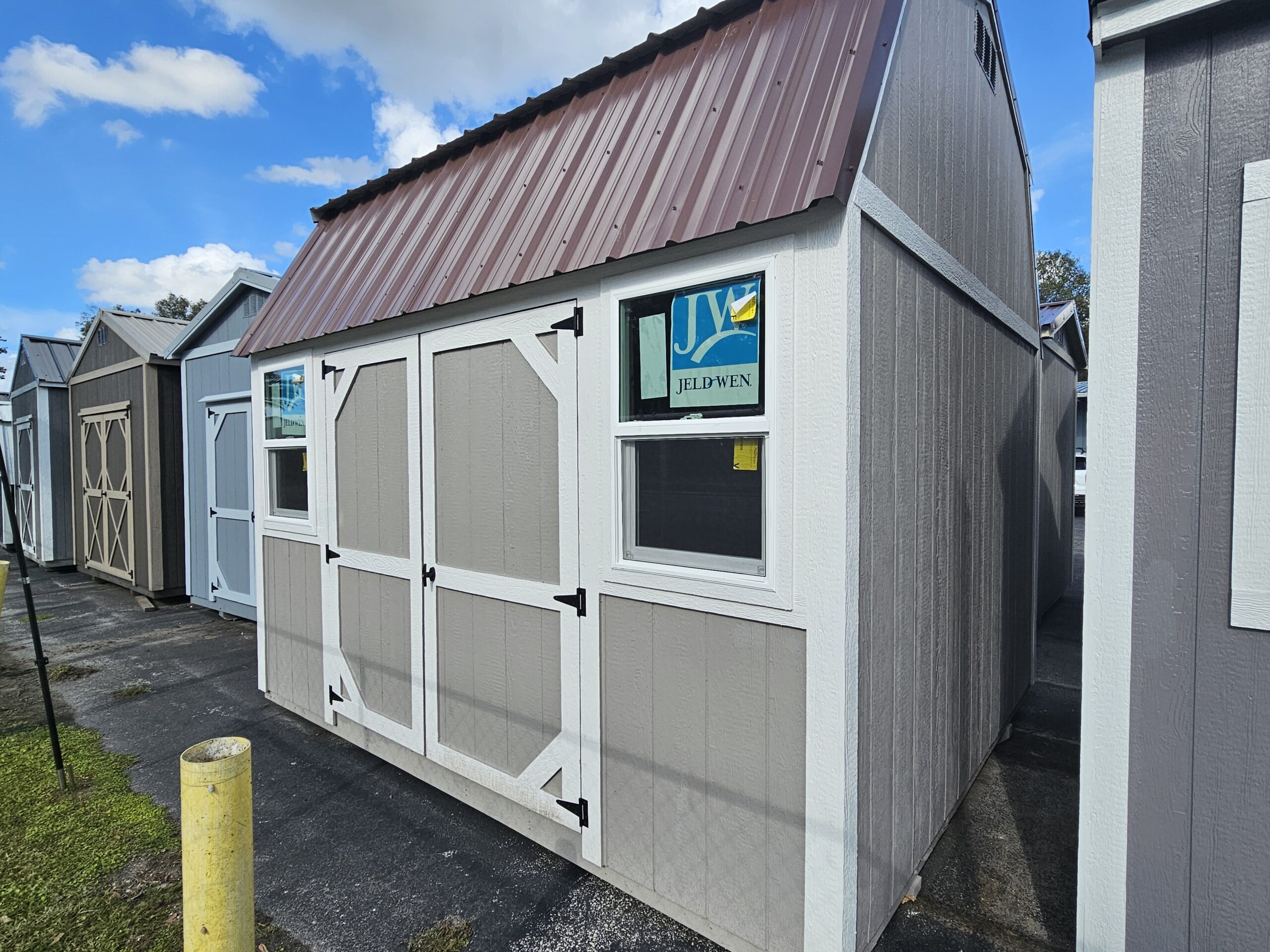 10x12 Side Lofted Barn 6' Double Door, (2) 2x3 Windows