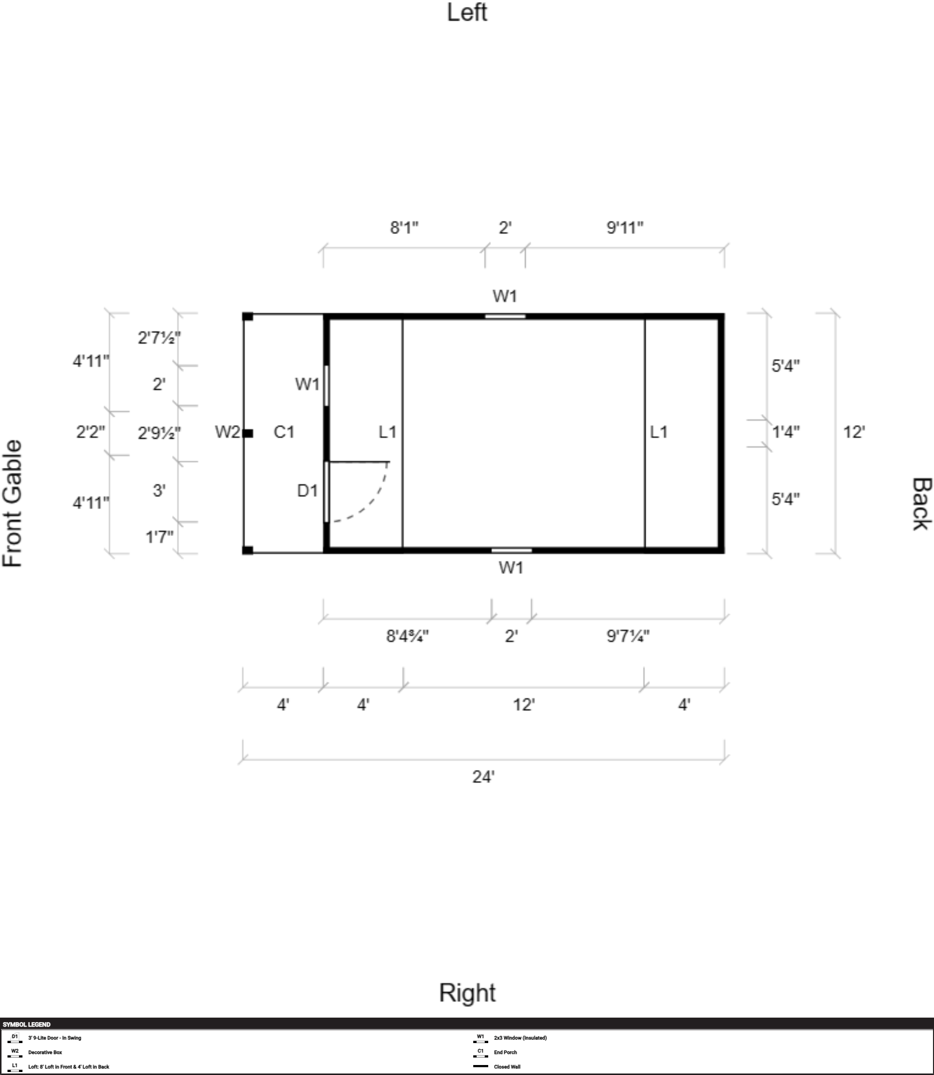 Lofted Barn Cabin 12x24 - Image 2