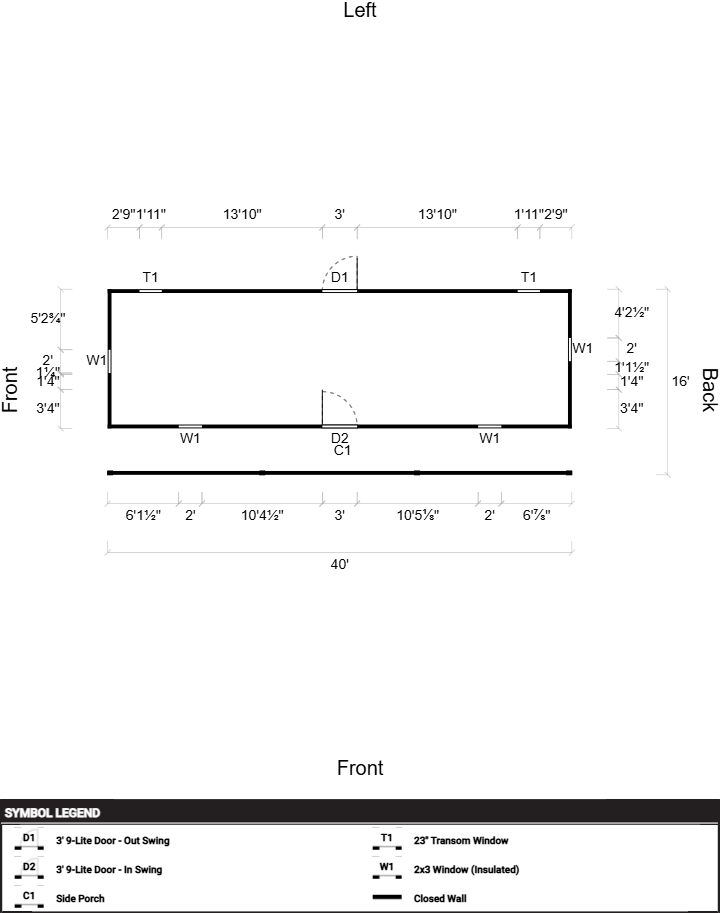 Side Porch Cabin 16x40 - Image 2