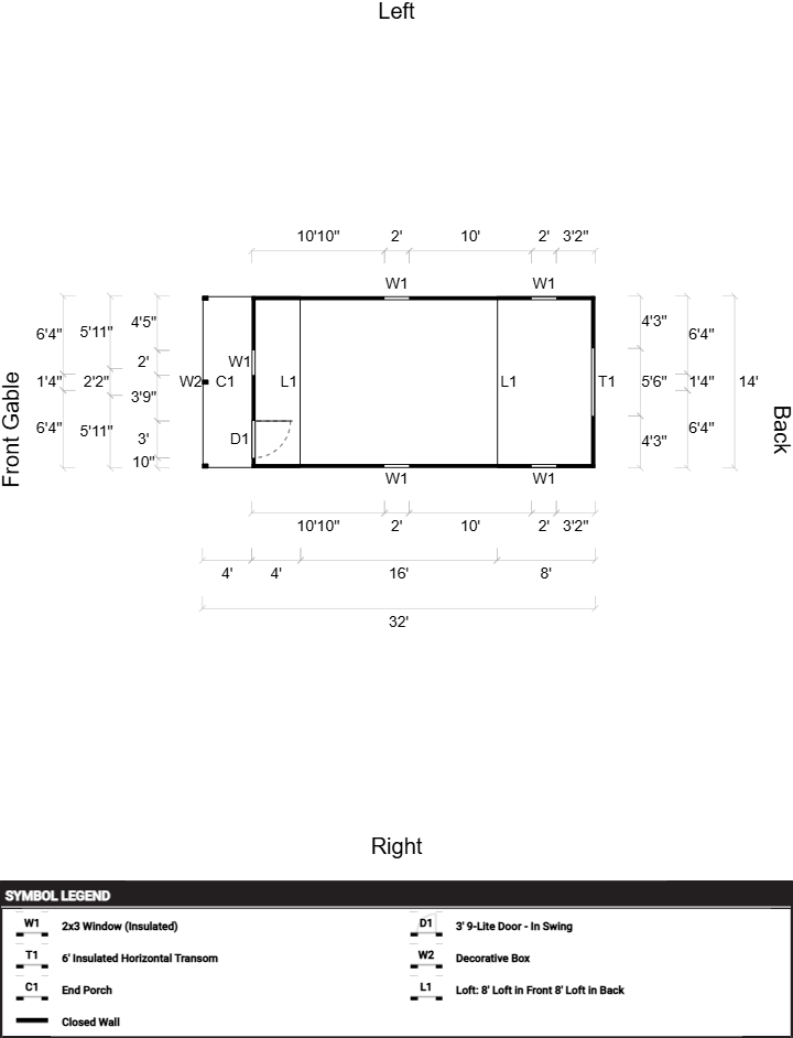 Lofted Barn Cabin 14x32 - Image 2