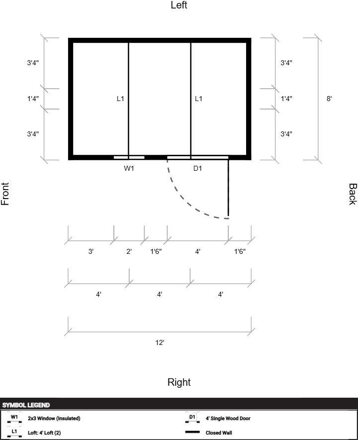 Side Lofted Barn 8x12 - Image 2